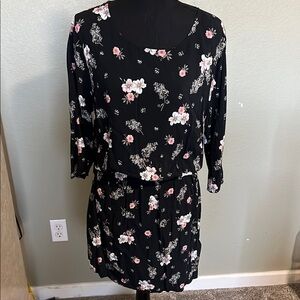 H&M Floral Black Midi Dress
